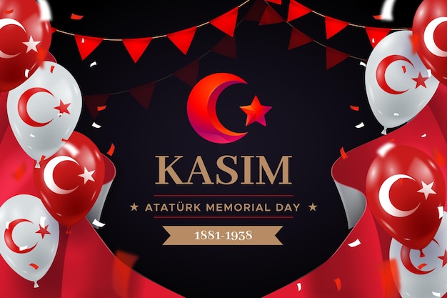 Realistic ataturk memorial day background