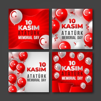 Raccolta realistica di post di instagram per il giorno della memoria di ataturk