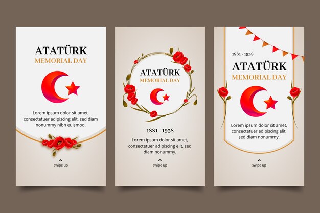 Raccolta realistica di storie di instagram di ataturk memorial day