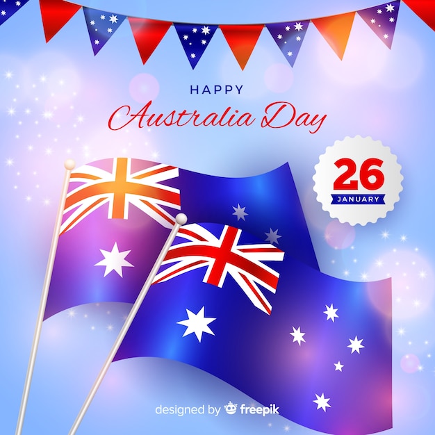 Realistic australia day background