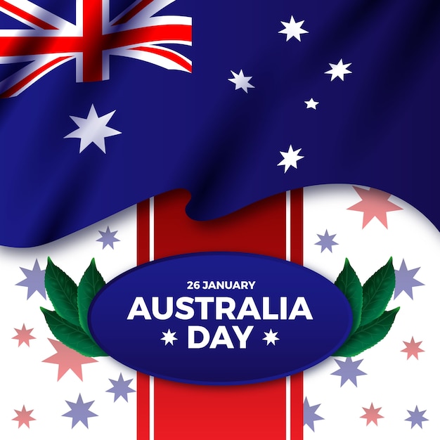 Free vector realistic australia day concept