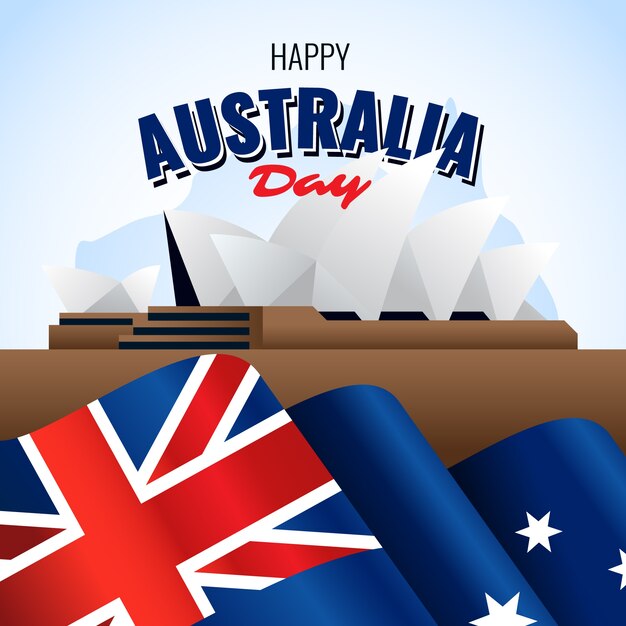 Realistic australia day and sydney city