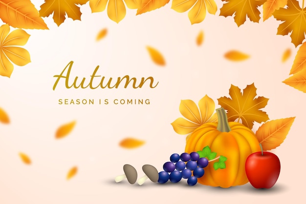 Free vector realistic autumn background