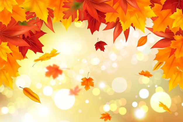 Realistic autumn background