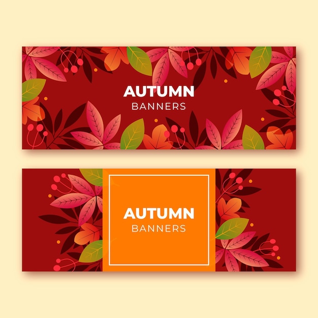 Free vector realistic autumn banners template