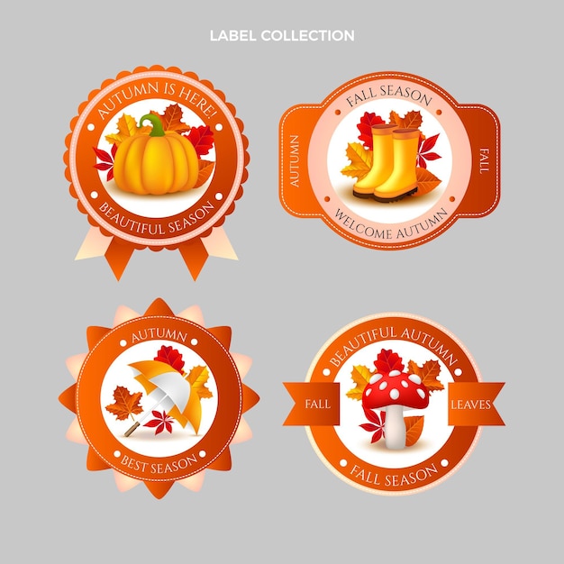 Free vector realistic autumn labels collection