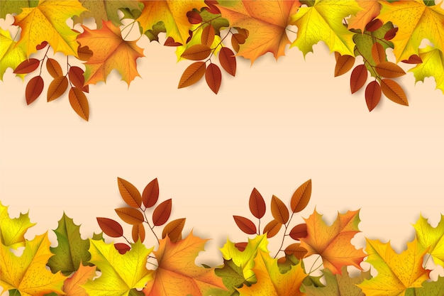 Free vector realistic autumn leaves background