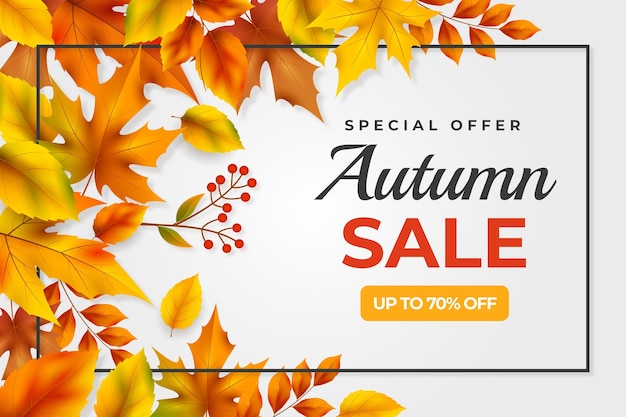 Free vector realistic autumn sale background