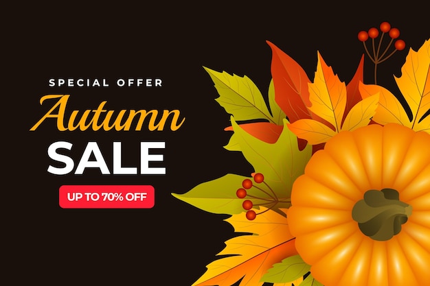 Free vector realistic autumn sale background