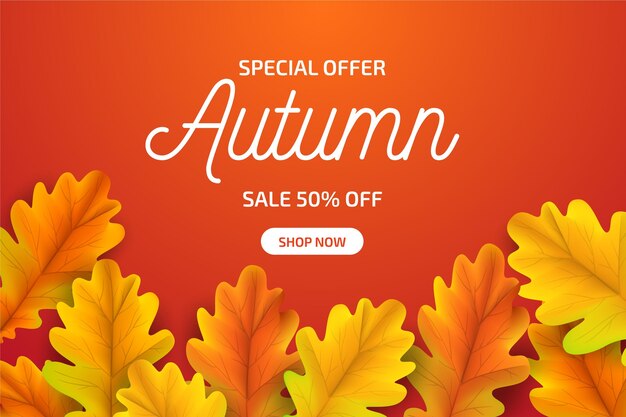 Realistic autumn sale concept