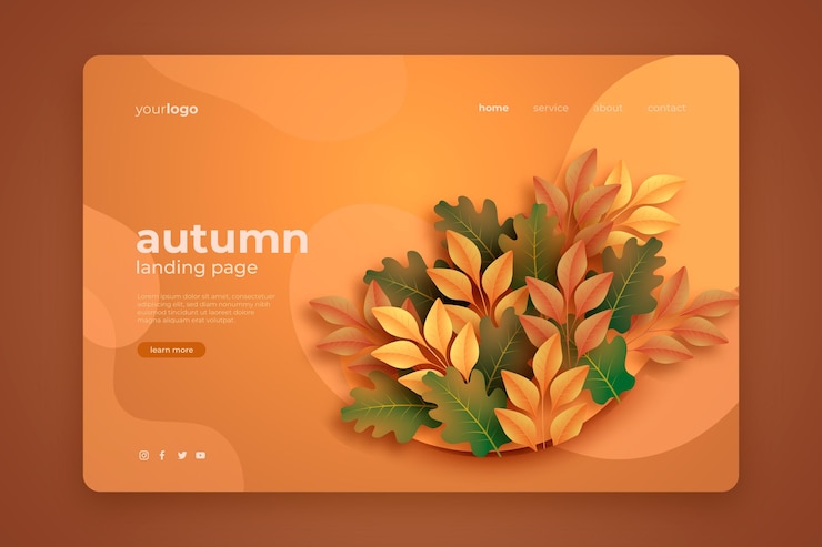 Free Vector realistic autumn sale landing page template