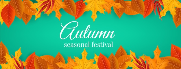 Free vector realistic autumn social media cover template