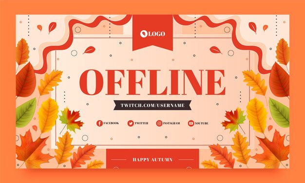 Free vector realistic autumn twitch background