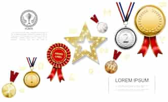 Free vector realistic awards colorful template