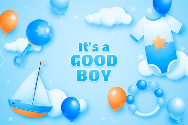 Free vector realistic baby boy background