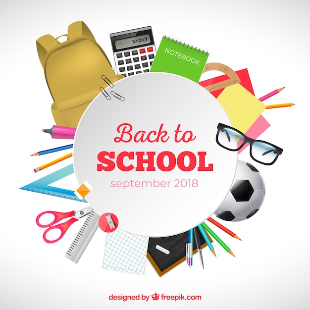 Free vector realistic back to school background