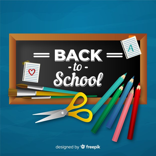 Realistic back to school background