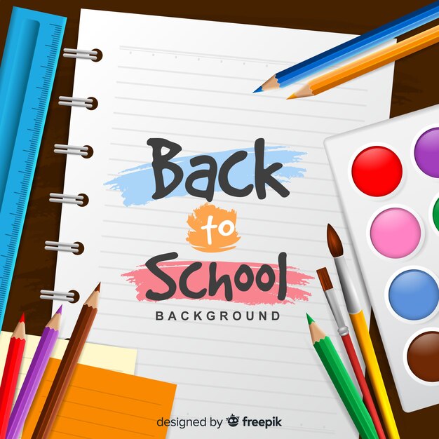 Realistic back to school background