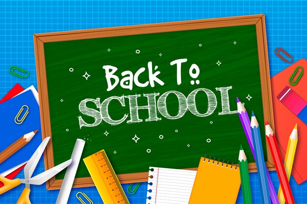 Realistic back to school background