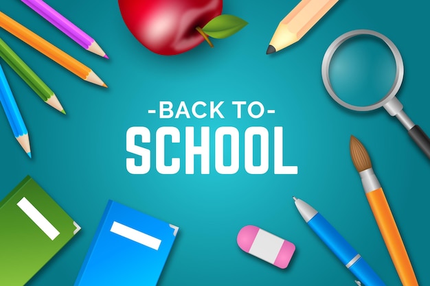 Free vector realistic back to school background