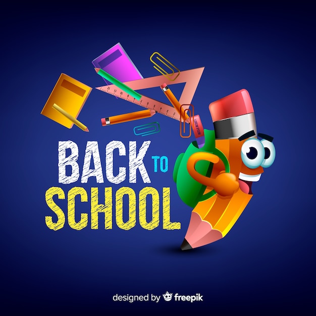 Realistic back to school background