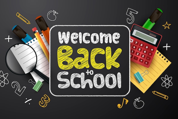 Free vector realistic back to school background