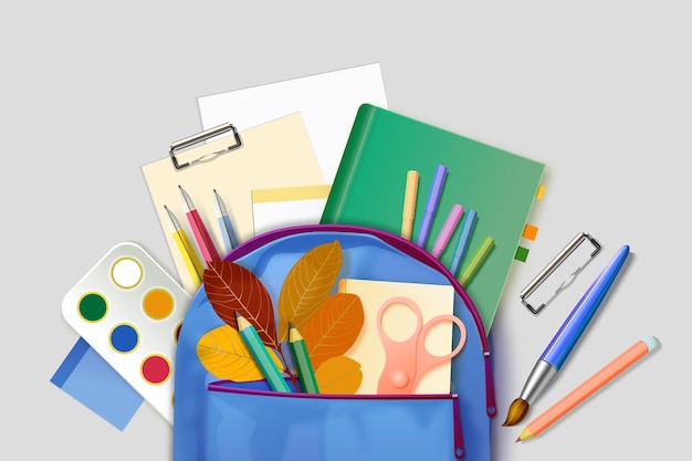 Free vector realistic back to school background