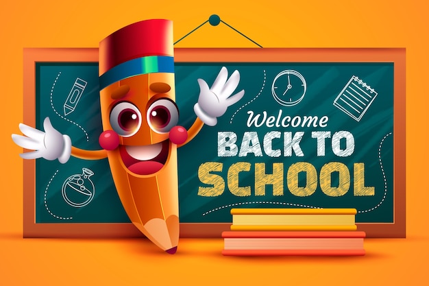 English text back to school Royalty Free Vector Image