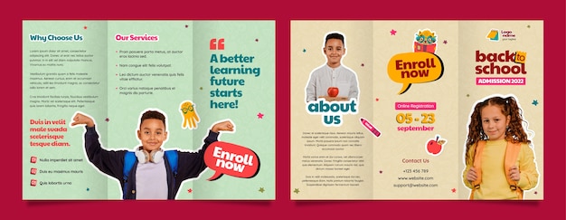 Realistic back to school brochure template