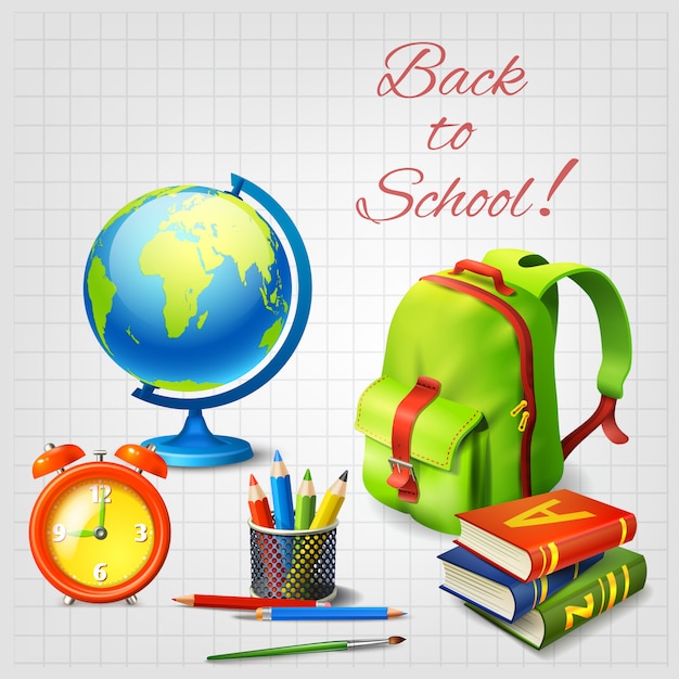 Free vector realistic back to school illustration