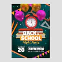 Free vector realistic back to school party poster template