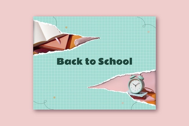 Free vector realistic back to school photocall template
