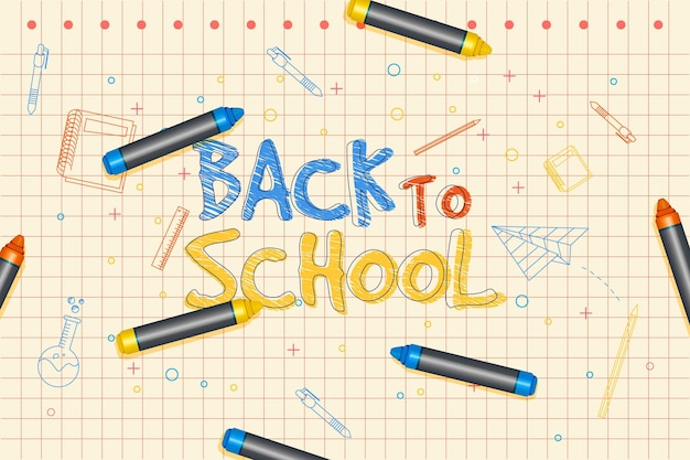 Free vector realistic back to school wallpaper