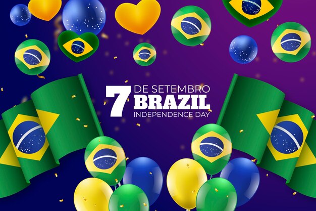 Free vector realistic background for 7 de setembro celebration