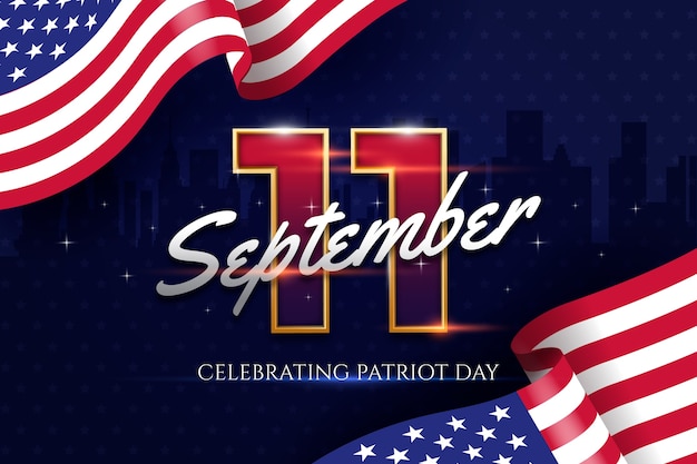 Free vector realistic background for 9 11 patriot day celebration