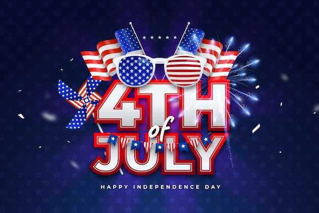 Realistic background for american 4th of july holiday celebration