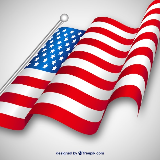 Free vector realistic background of american flag