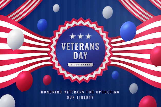 Free vector realistic background for american veteran's day