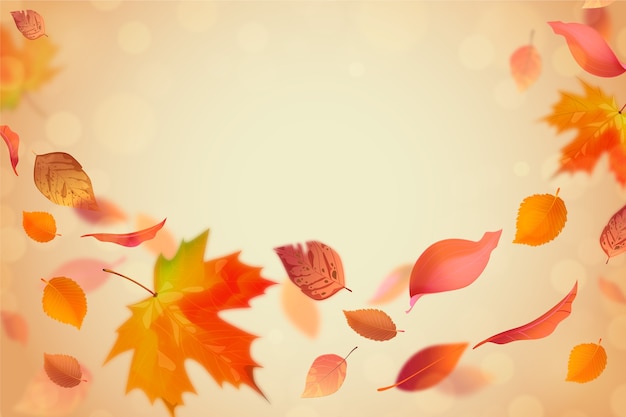 Free vector realistic background for autumn celebration