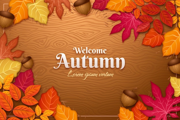 Vettore gratuito sfondo realistico per la celebrazione dell'autunno
