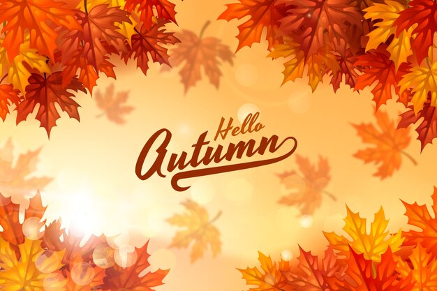 Realistic background for autumn celebration
