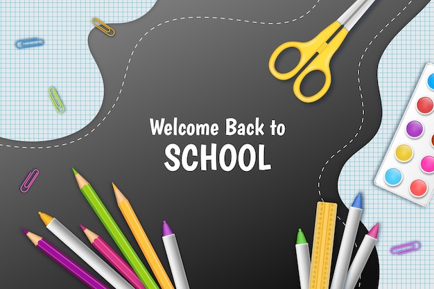 Free vector realistic background for back to school event