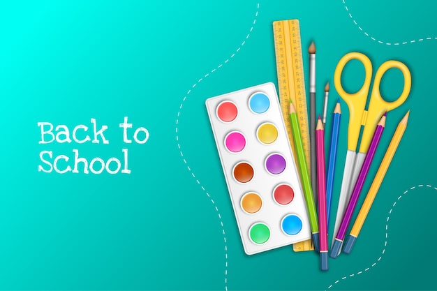 Free vector realistic background for back to school event