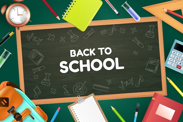 Free vector realistic background for back to school season