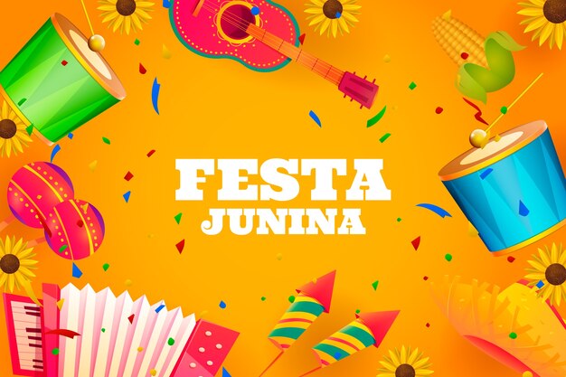 Realistic background for brazilian festas juninas celebration