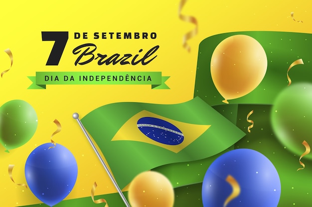 Free vector realistic background for brazilian independence day celebration