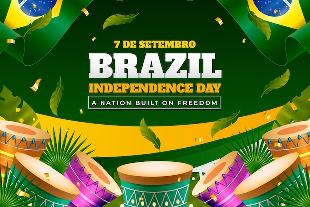 Free vector realistic background for brazilian independence day celebration