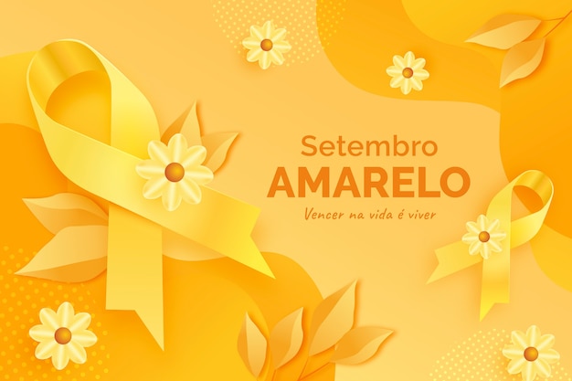 Free vector realistic background for brazilian yellow september awareness