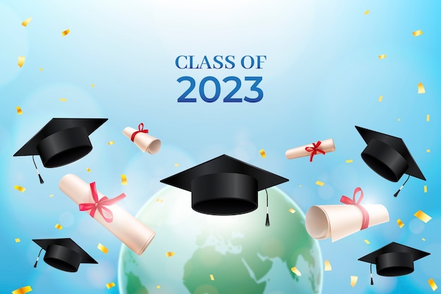 Реалистичный фон для выпускного класса 2023 года