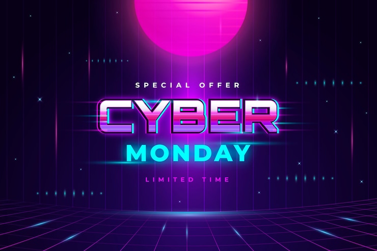Free Vector realistic background for cyber monday sale